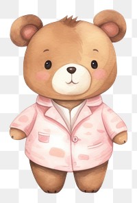 PNG Cute bear nurse heal patient toy white background anthropomorphic. 