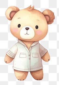 PNG Cute bear nurse heal patient toy white background anthropomorphic. 