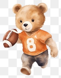 PNG Cute bear plays football sports mammal toy. 