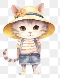 PNG A cute cat person wear summer cloth representation creativity relaxation. AI generated Image by rawpixel.