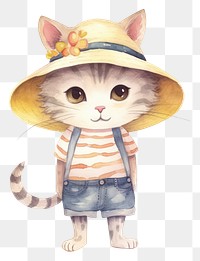 PNG A cute cat person wear summer cloth representation creativity relaxation. 