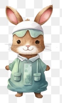 PNG Cute rabbit nurse figurine toy  