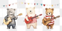 PNG Bear guitar mammal music. AI generated Image by rawpixel.