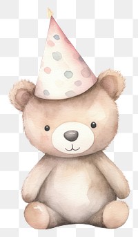 PNG Teddy bear party cute hat. 