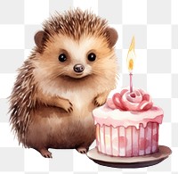 PNG Hedgehog cake birthday dessert. 