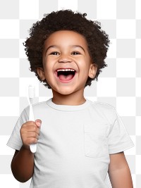 PNG Toothbrush holding happy baby. 