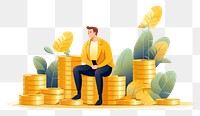 PNG  Investing money illustrated investment. AI generated Image by rawpixel.