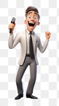 PNG Business man singing cartoon adult  