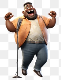 PNG Black man singing cartoon adult  