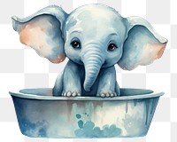 PNG Elephant animal mammal tub. AI generated Image by rawpixel.