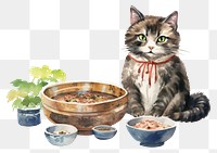 PNG Cat selling a udon animal mammal bowl. 