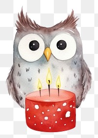 PNG Owl cake birthday dessert. 