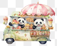 PNG Panda selling icecream vehicle food representation. 