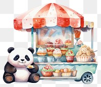 PNG Panda selling icecream dessert food representation. 