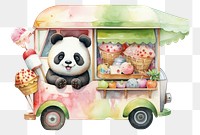 PNG Panda selling icecream vehicle mammal food. AI generated Image by rawpixel.