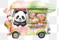 PNG Panda selling icecream vehicle mammal food. 