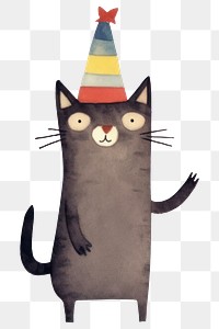 PNG Party individual cat characters wearing party hat animal mammal pet. 