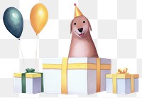 PNG Party individual dachshund dog characters balloon representation celebration. 