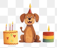 PNG Puppy characters dessert candle party. 