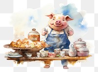 PNG Pig selling dessert food photography freshness. AI generated Image by rawpixel.