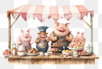 PNG Pig selling dessert mammal food representation. AI generated Image by rawpixel.