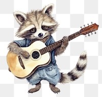 PNG Raccoon guitar mammal procyonidae. AI generated Image by rawpixel.