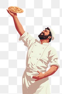 PNG Chef tossing plain pizza dough adult bread food. AI generated Image by rawpixel.