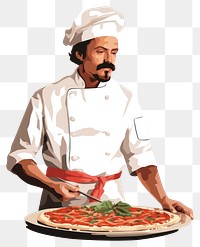 PNG Chef make a pizza adult food restaurant. 