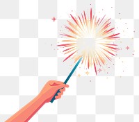 PNG Hand holding a sparkler fireworks sparks white background. AI generated Image by rawpixel.