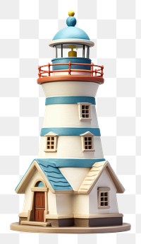 PNG Old lighthouse toy architecture building tower. 