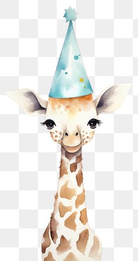 PNG Cute geraffe character wearing a party hat animal giraffe mammal. 