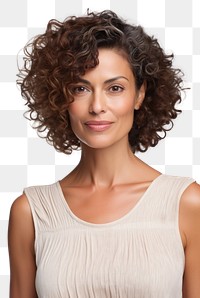 PNG Portrait hairstyle adult smile. 