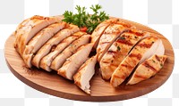 PNG Grilled chicken sliced meat food. 