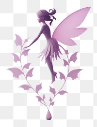 PNG Fairy silhouette cartoon purple plant. 