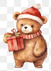 PNG A bear christmas toy white background. AI generated Image by rawpixel.