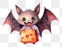 PNG Bat holding shopping bag cartoon animal mammal. 