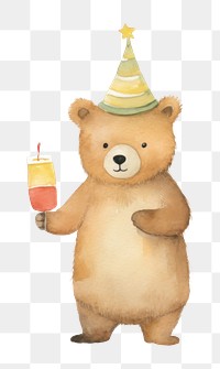 PNG Bear drinking balloon mammal animal. 