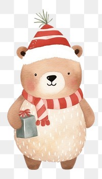 PNG Bear christmas snowman cartoon. 