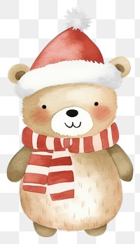 PNG Bear christmas snowman cartoon. AI generated Image by rawpixel.