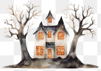 PNG Haunted house architecture building cartoon. 