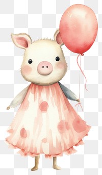 PNG Pig animal balloon cartoon. 