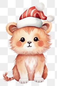 PNG Lion christmas cartoon cute. 