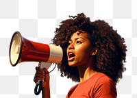 PNG Megaphone shouting female adult. 