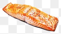 PNG Salmon steak salmon seafood white background. AI generated Image by rawpixel.