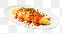 PNG Japanese omurice plate food vegetable. 