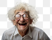 PNG Eldery portrait laughing glasses. 