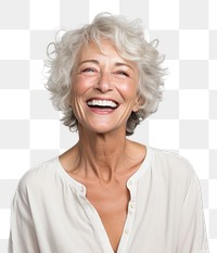 PNG Senior woman laughing adult smile. 