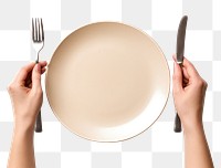 PNG Plate knife fork holding. AI generated Image by rawpixel.