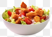 PNG Fried chicken salad bowl food meal. 