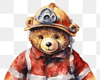 PNG Bear firefighter portrait helmet. 